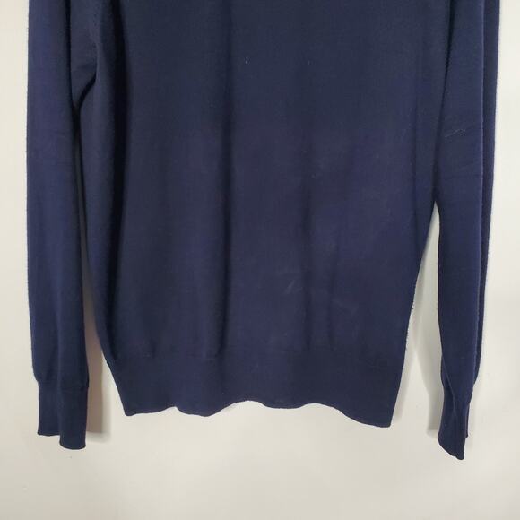 Peter Millar Merino Silk Quarter Zip Sweater Crown Soft Navy ME0S52 Size Medium - Picture 5 of 9